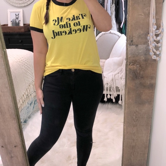 LulaRoe size small hello & black weekend tee - Picture 1 of 4